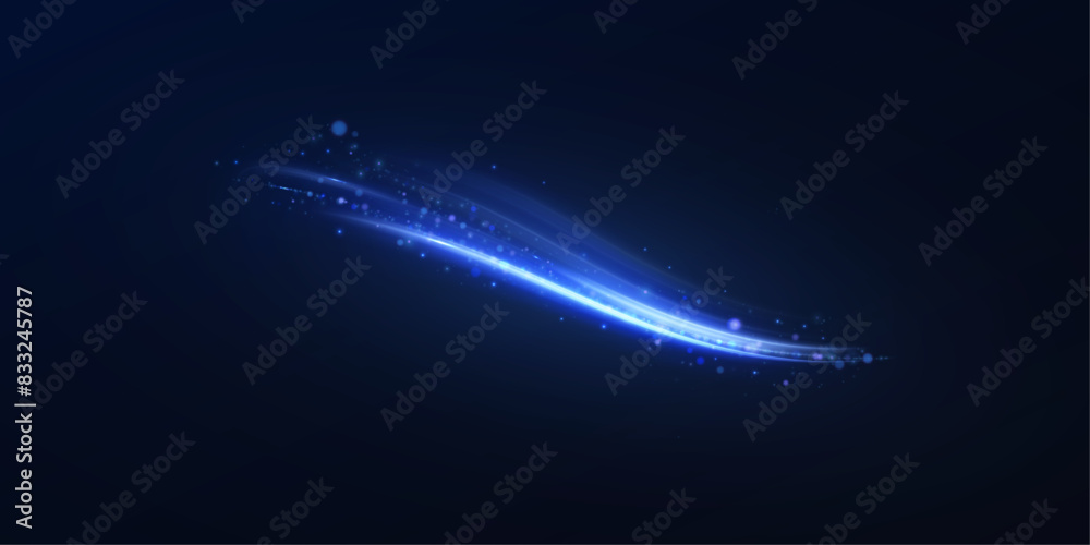 Blue line curve light effect. Glowing blue magmatic effect. Abstract effect of light energy movement. Vector 10 EPS Blue line curve light effect. Glowing blue magmatic effect. Abstract effect of light energy movement. Vector 10 EPS