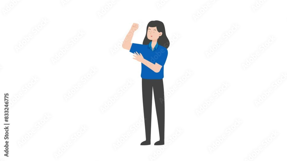 Female manager celebrating victory Female manager celebrating victory