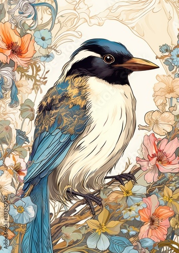 bird painting animal. photo