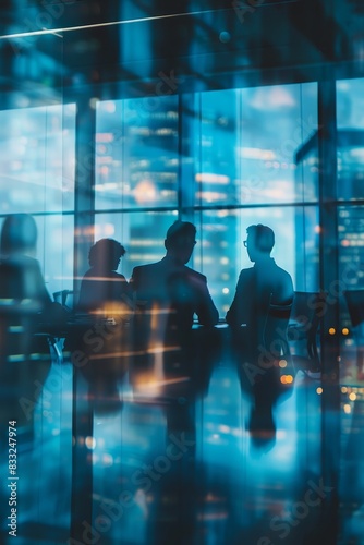 Business and Finance Concept : A group of business people were in an office meeting room