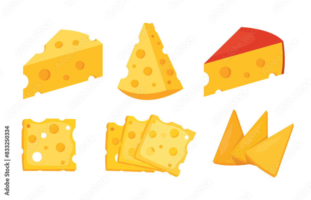 cheese parts and slices vector illustration cheese parts and slices vector illustration