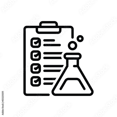 Black line icon for lab result 