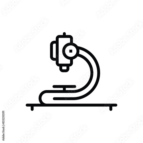Black line icon for microscope 
