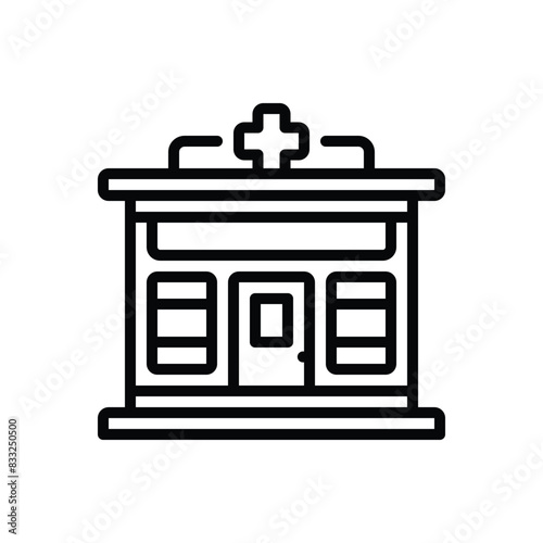 Black line icon for pharmacy 