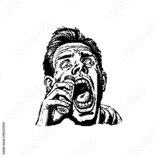 Mad Person With Meds Dither Bitmap Vector