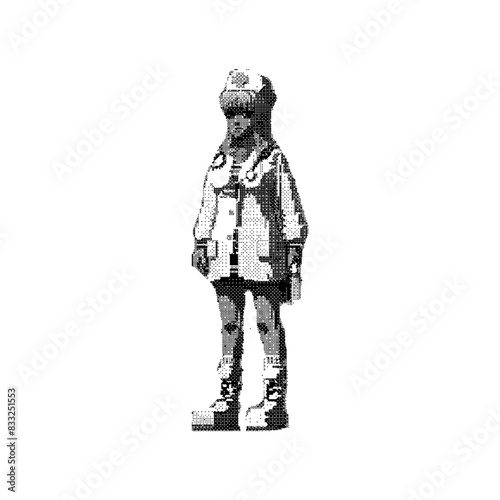 Nurse Dithering Bitmap Vector