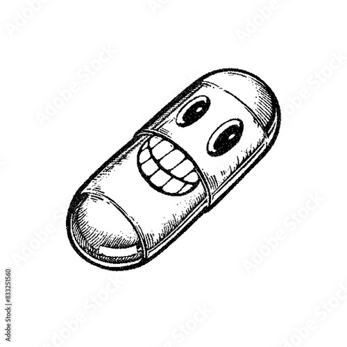 Smilling Pill Dithering Bitmap Vector