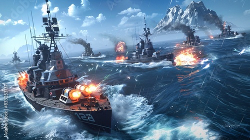 Engage in fierce naval warfare as you command a fleet of modern warships defending strategic maritime routes in a tower defense MOBA set in the present era. Deploy state-of-the-art naval vessels photo