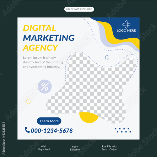 digital marketing agency social media post design, vector