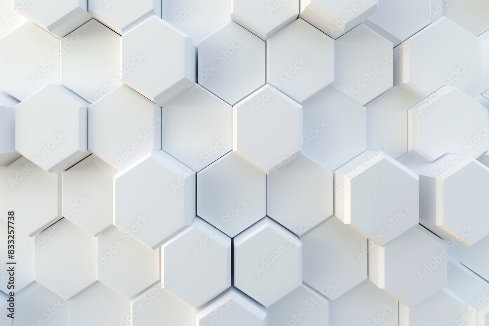 Bright white abstract hexagon wallpaper or background - 3d render Bright white abstract hexagon wallpaper or background - 3d render