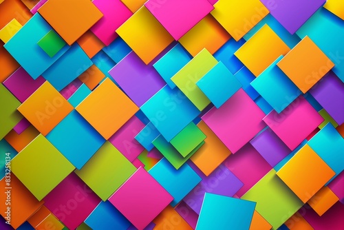 Colourful Abstract Squares. Colourful Abstract Square Vector Background, also looks like colourful stickies.