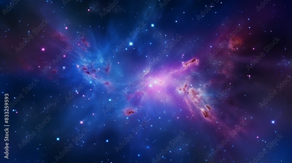 Obraz premium Colorful Nebula and Stars in Deep Space, Showcasing Universe's Beauty