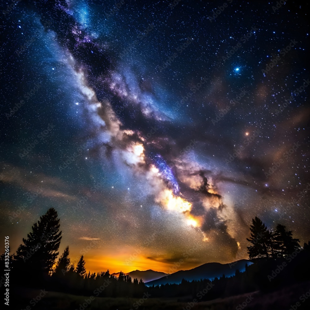 Naklejka premium dark style sky night time