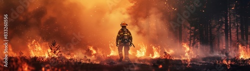 A brave firefighter battles a devastating forest wildfire 
