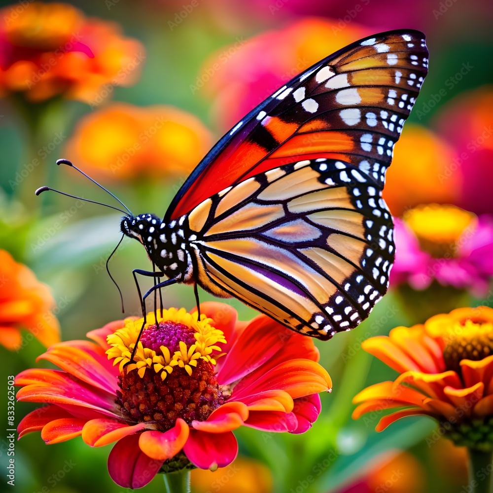 Fototapeta premium colorful butterfly on flower