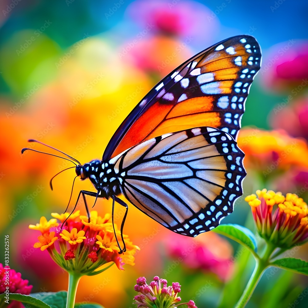 Fototapeta premium colorful butterfly on flower