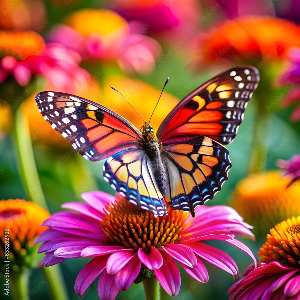 Fototapeta premium colorful butterfly on flower