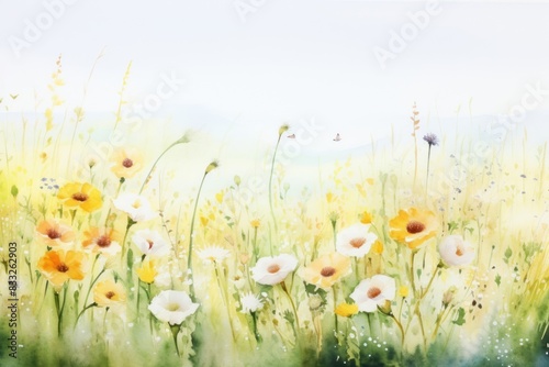 Meadow grassland landscape outdoors.
