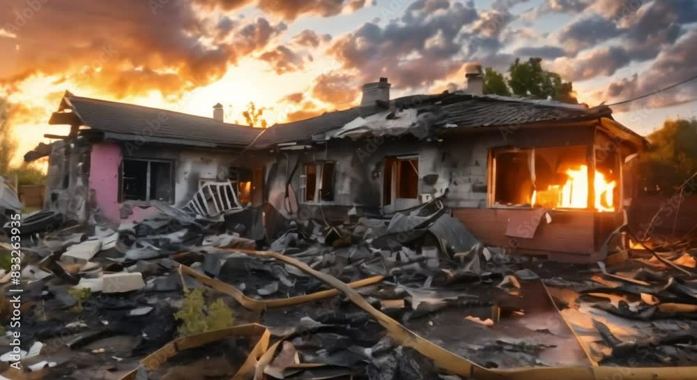 Rural house destroyed by fire leaving only charred debris and ...