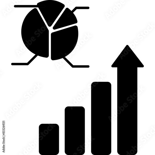 Business chart Vector icon in the glyph style 