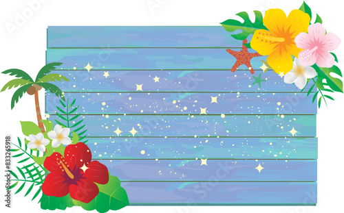 ハワイ　ハイビスカス　トロピカル　フレーム