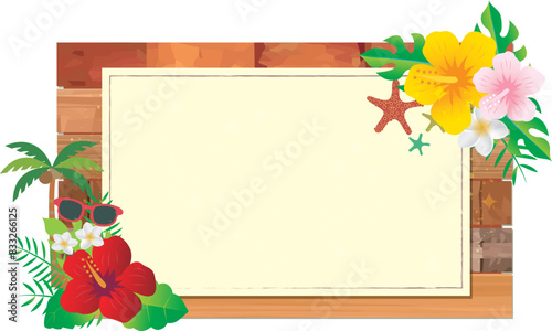 ハワイ　ハイビスカス　トロピカル　フレーム