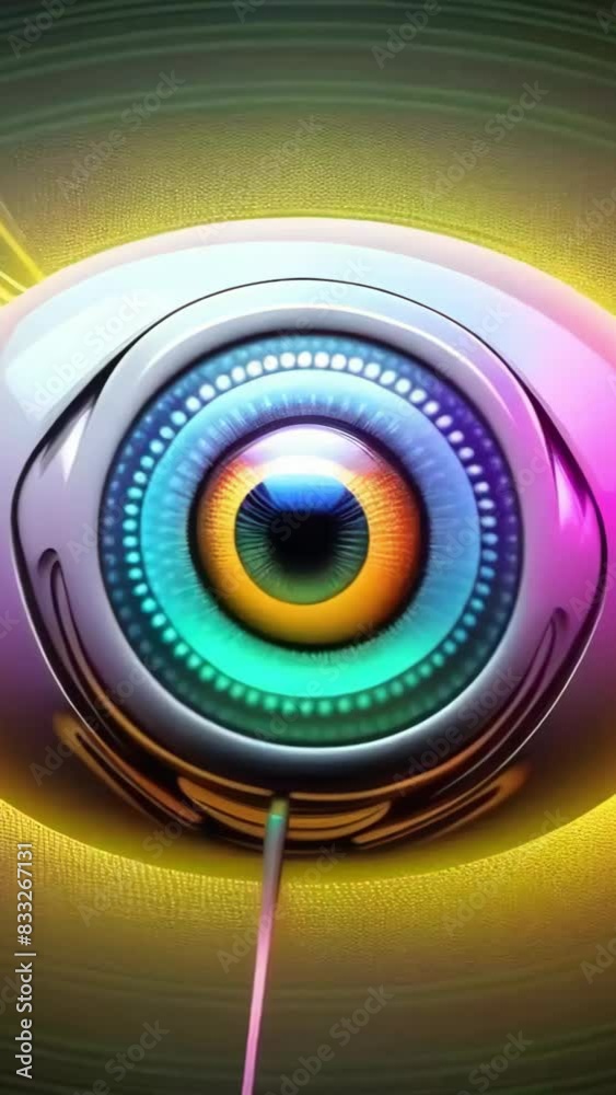 close up cyber eye animation -4k new stock video footage AI close up cyber eye animation -4k new stock video footage AI