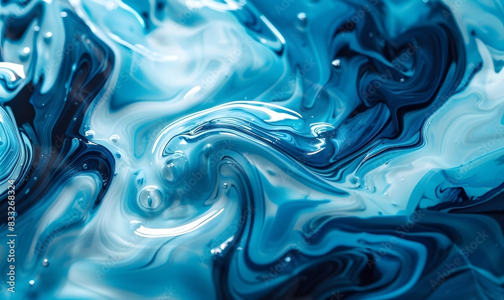 liquid dark and light blue acrylic ink that can be used as background, Generative AI liquid dark and light blue acrylic ink that can be used as background, Generative AI