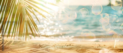 Beautiful wide panorama of a paradise beach photo