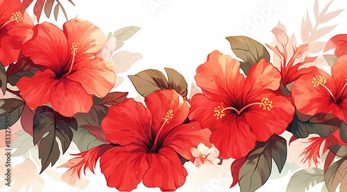 Wallpaper Mural red hibiscus flower in white  Torontodigital.ca