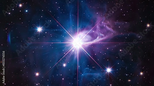 Ethereal Radiance  Pink and Blue Galaxy Star Shines Bright. Generative Ai