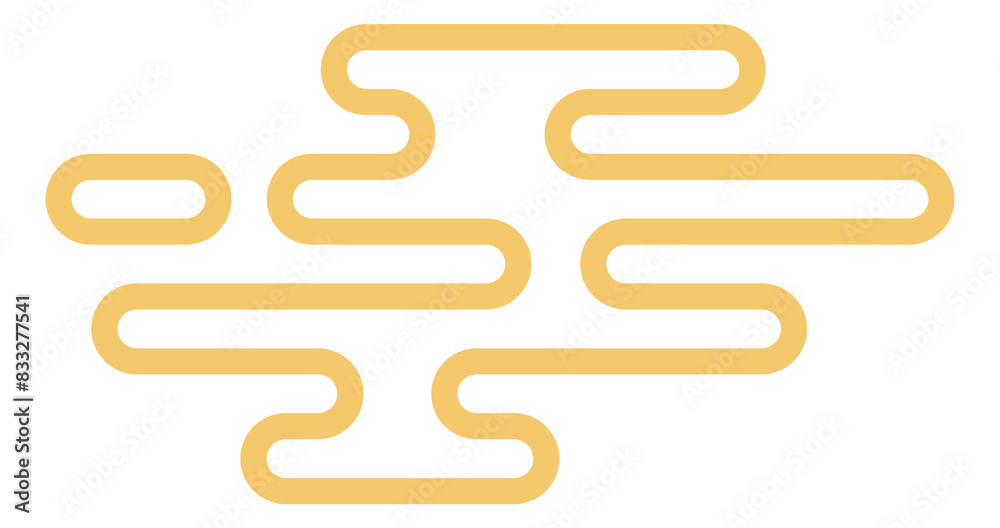 Decorative chinese element. Golden line water surface Decorative chinese element. Golden line water surface