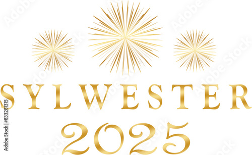 sylwester 2025 - złote fajerwerki, złoty styl