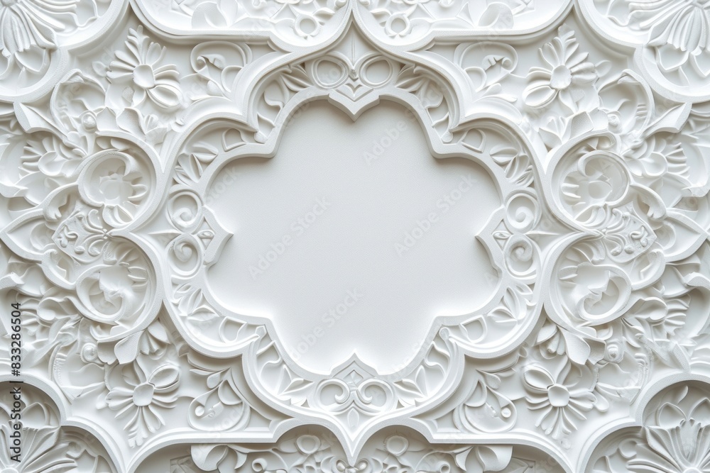 Bas-relief islamic frame sculpture texture white architecture backgrounds. Bas-relief islamic frame sculpture texture white architecture backgrounds.