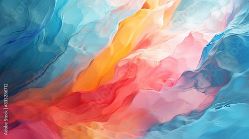 Mesmerizing abstract painting with vibrant, seamlessly blended colors photo