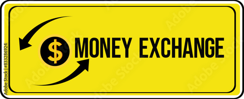 Money exchange sign banner
