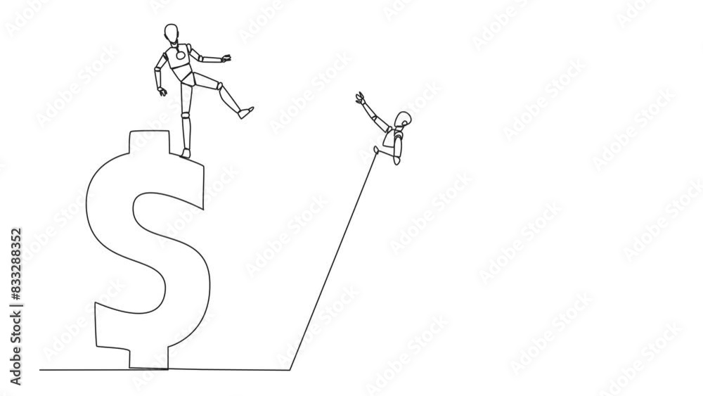 Self drawing animation of single continuous line drawing smart robot ...