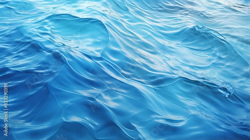 Calm  gentle ocean waves in vibrant blue water  serene and fluid.