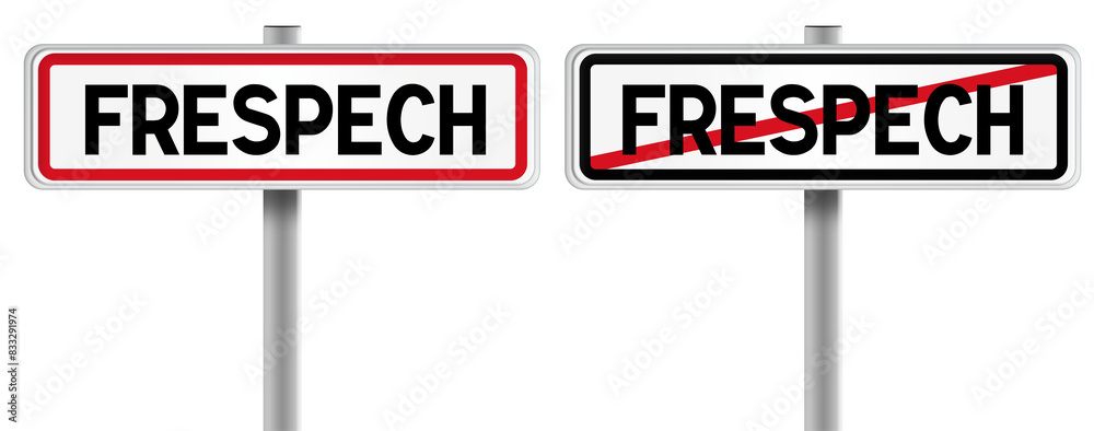Panneau de FRESPECH à l'Entrée et à la Sortie - Fond Transparent ou Blanc Disponible