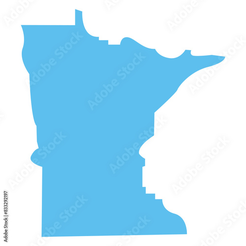 MINNESOTA USA state maps blue vector outline boundary silhouette illustration, American state map