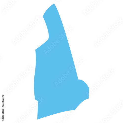 NEW HAMPSHIRE USA state maps blue vector outline boundary silhouette illustration, American state map