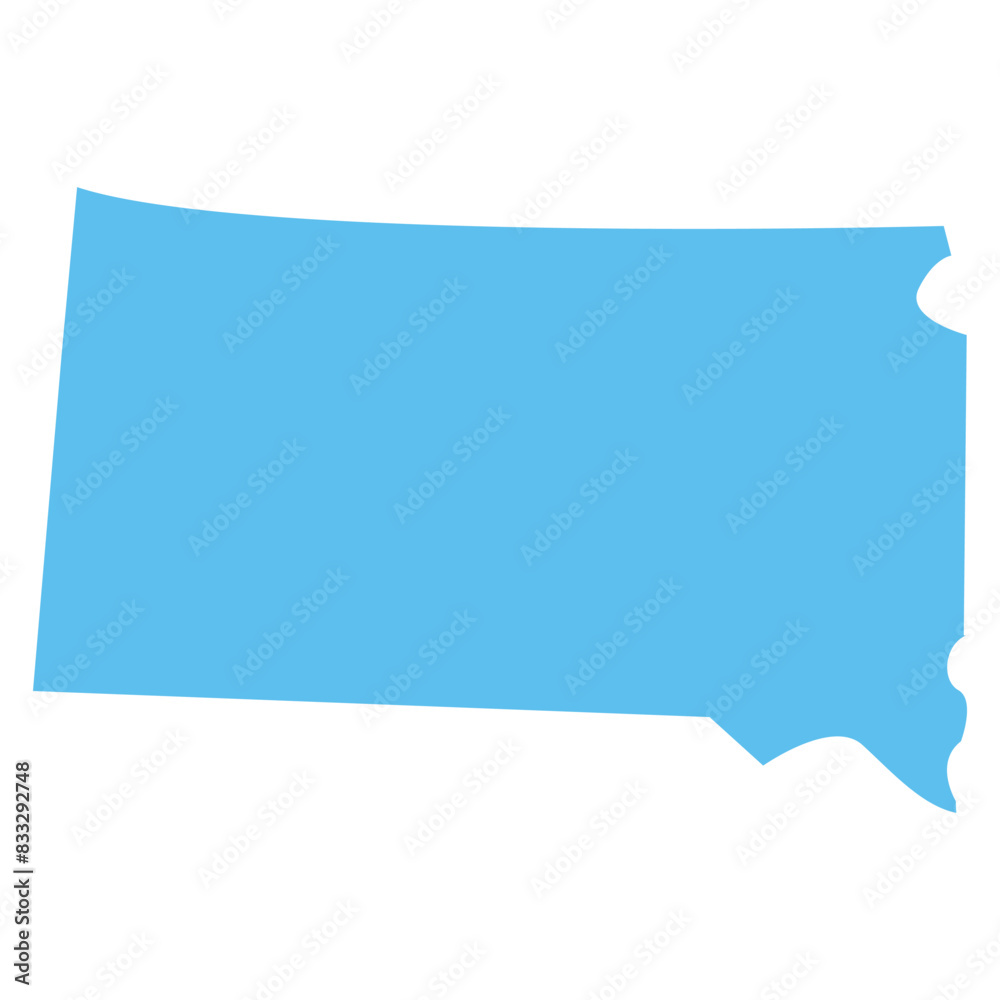 SOUTH DAKOTA USA state maps blue vector outline boundary silhouette illustration, American state map SOUTH DAKOTA USA state maps blue vector outline boundary silhouette illustration, American state map
