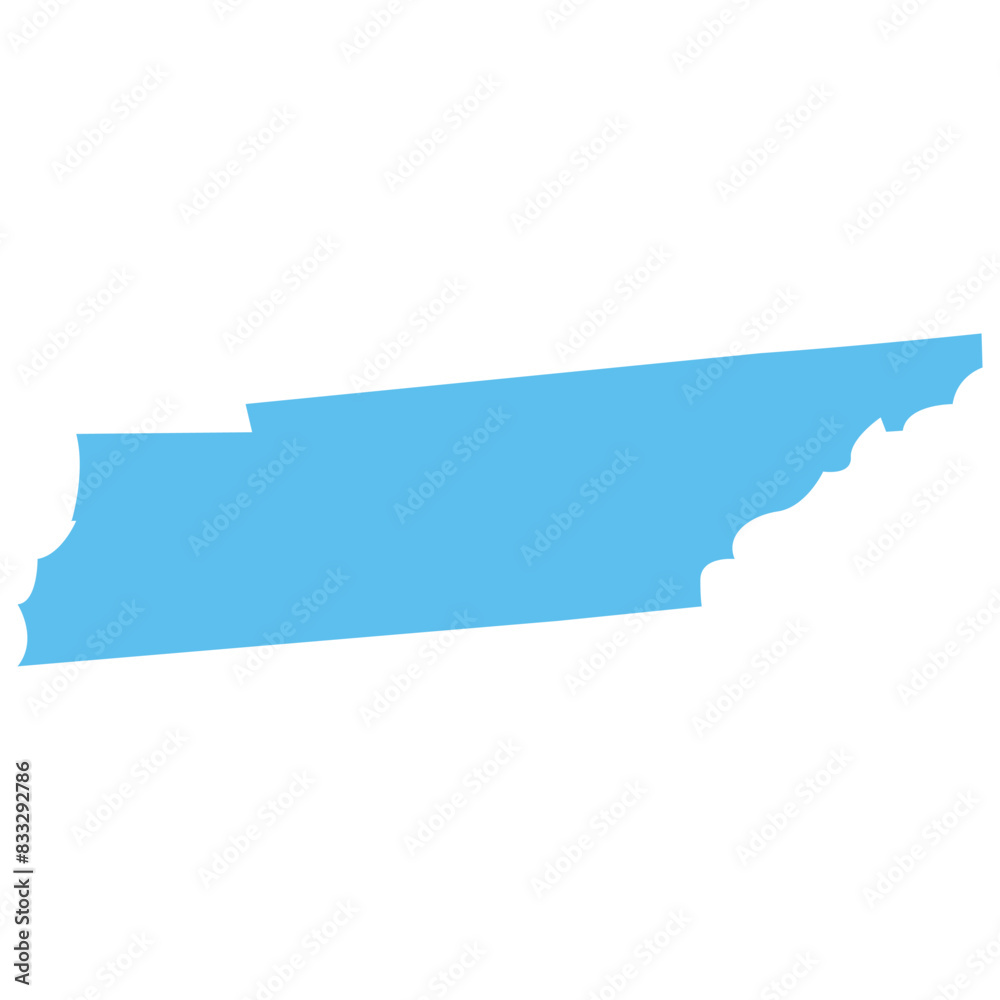 TENESSEE USA state maps blue vector outline boundary silhouette illustration, American state map TENESSEE USA state maps blue vector outline boundary silhouette illustration, American state map