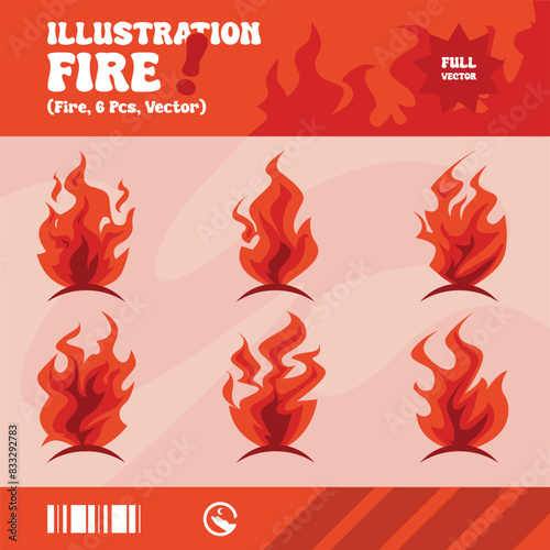 Illustaion fire red color