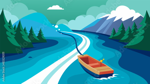 Experience the thrill of rowing down a virtual raging river the currents pushing against your virtual boat as you battle to reach the end.. Vector illustration