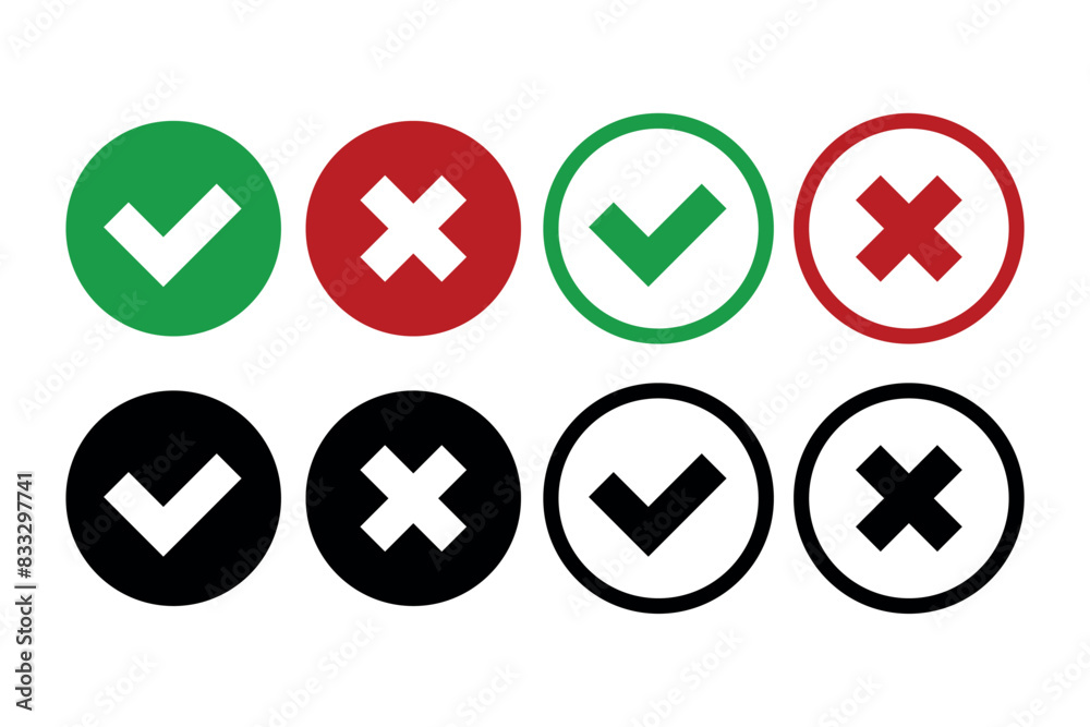 Check And Cross Circles Collection Check And Cross Circles Collection