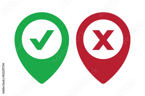 Check And Cross Location Pins Free Download Check And Cross Location Pins - GFXLoad