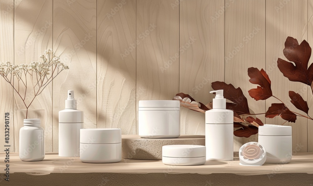 Skincare products specifically formulated to target and reduce wrinkles are arranged in beautiful compositions. Skincare products specifically formulated to target and reduce wrinkles are arranged in beautiful compositions.