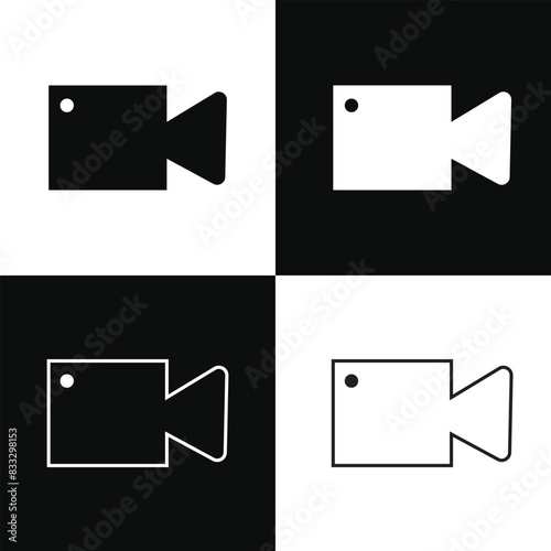 video camera icon for streaming , facetime icons video call symbol. isolated on white and black background. Vector illustration . EPS 10 
