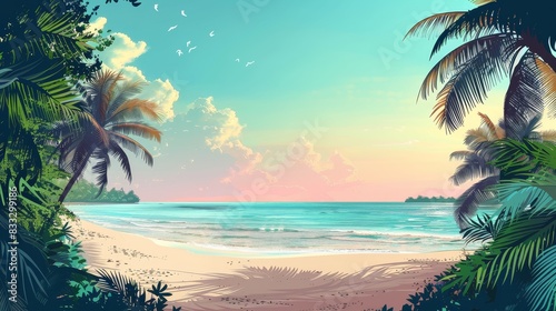 Beautiful tropical landscape background, concept for summer travel and vacation 